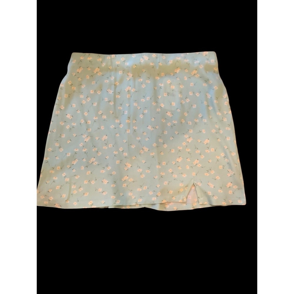 Elodie Skirt Womens Medium Green & White Floral Mini Skirt NWT